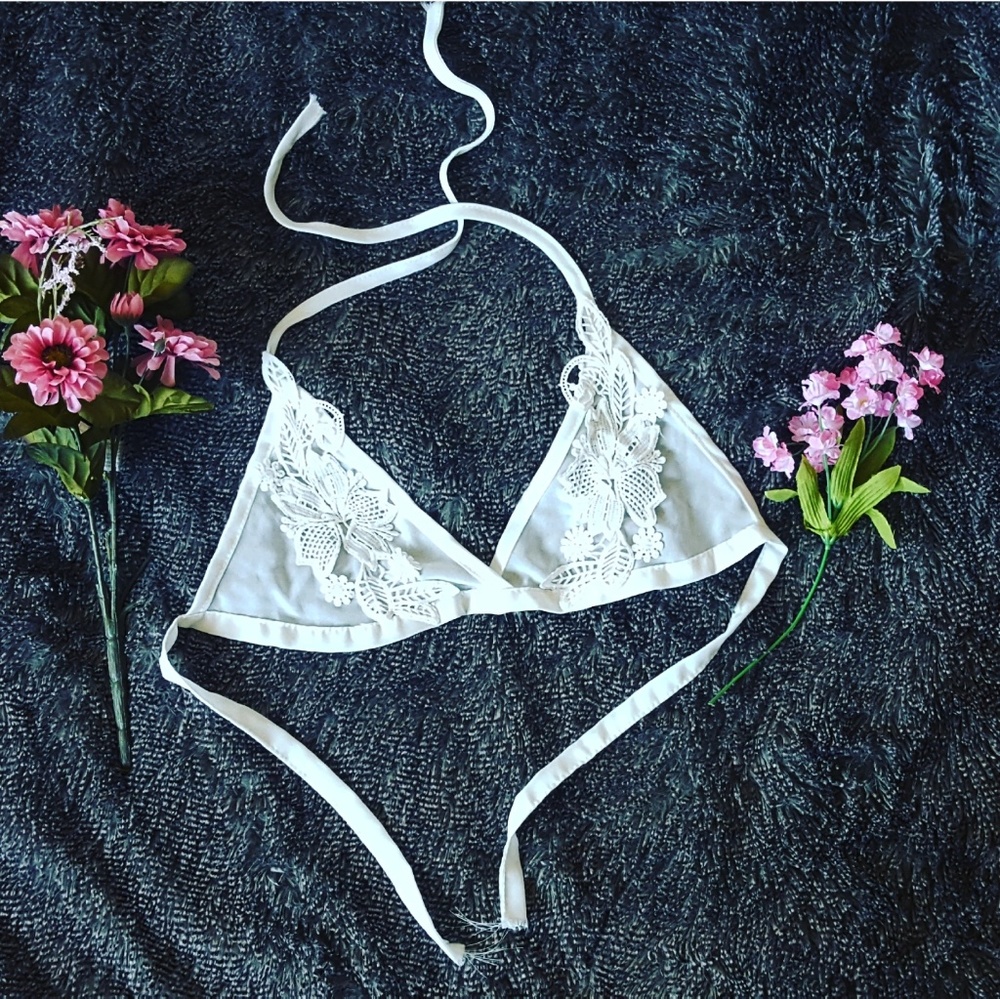 3 for $20 Sheer Lace White Festival Bralette
